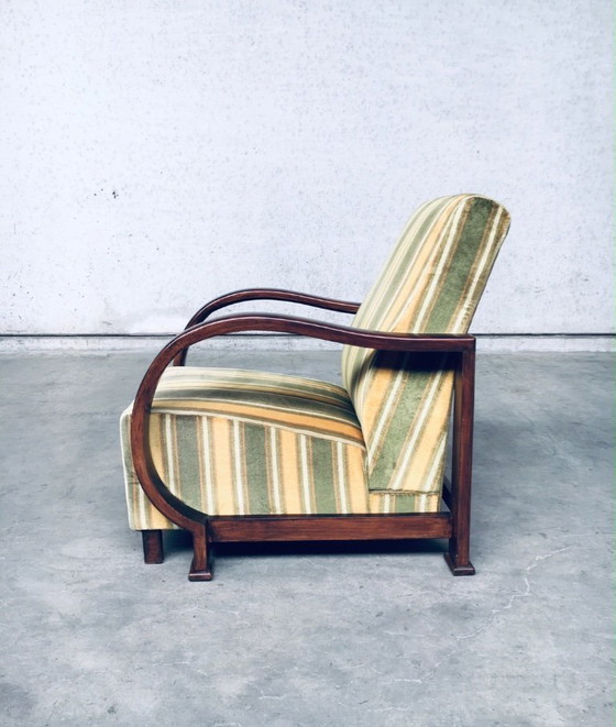 Image 1 of Art Deco Reclining Bentwood Armchair Lounge Chair Set 1930's