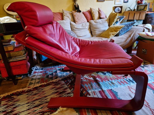 MAGNIFICA POLTRONA IN PELLE ROSSA ROCHE BOBOS