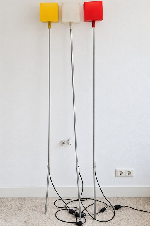 Set van 3 Lazy leunlampen – Chris Slutter voor Goods – 1997 – vloerlampen, Plastic