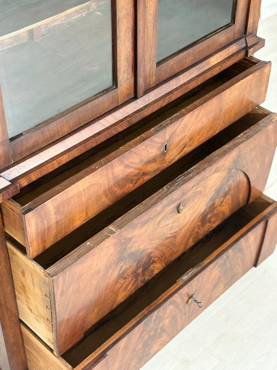 Image 1 of Vitrina antigua de nogal Biedermeier / vitrina con frente de vidrio / período Gründerzeit