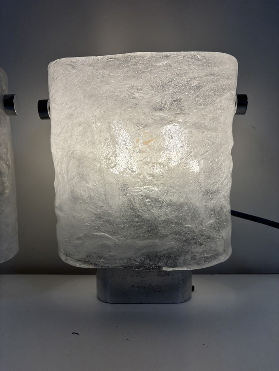 Image 1 of Set aus 2 Hillebrand Glaswandlampen MCM