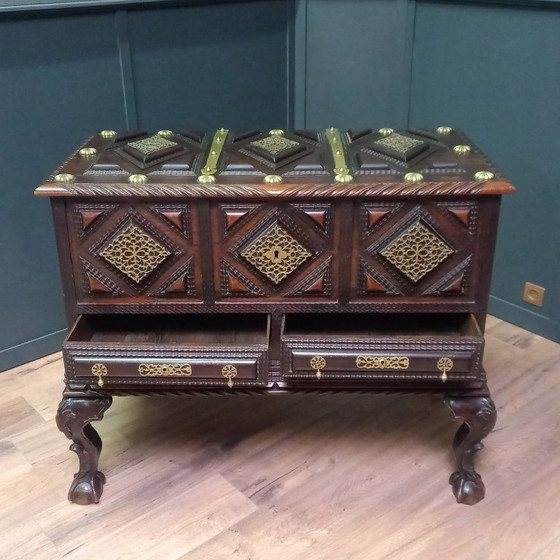 Image 1 of Coffre de campagne colonial anglo-indien, vers 1840-1850