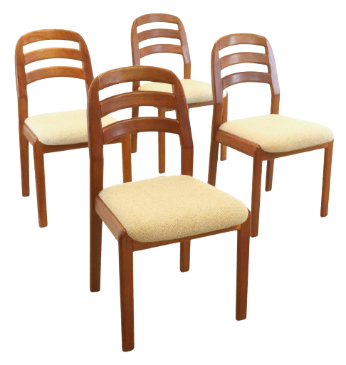 4x chaises de salle à manger Dyrlund 'Asserballe' vintage
