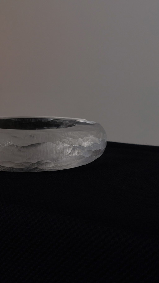 Cenicero vintage de cristal de hielo Vicke Lindstrand Kosta Boda.