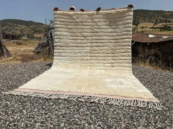 Ecru and beige Moroccan Mrirt rug 350x250 cm, textured minimalist design, Rugs & carpets, Wool, Cotton (photo 11 of 16)