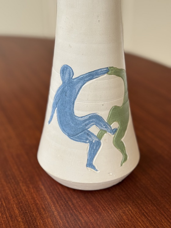 Image 1 of Corry Ammerlaan vase with dancing figures – handmade ceramics