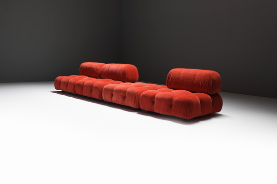 Image 1 of Modulaire bank Mario Bellini "Camaleonda" in rood ribfluweel - Vroege B&B Italia ed.
