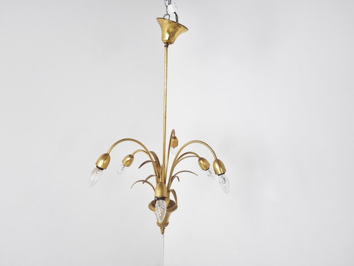 Brass pineapple chandelier, 1970s