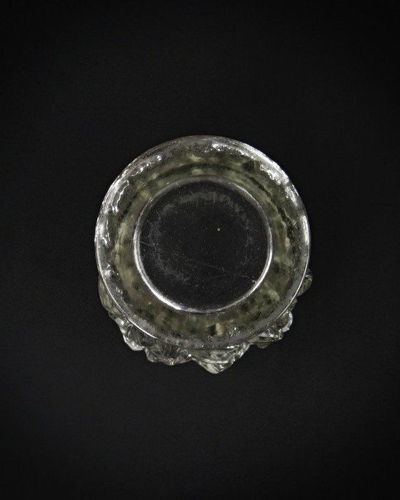 Image 1 of Lalique Bacchantes unsigned vintage clear crystal vase mid 20th century