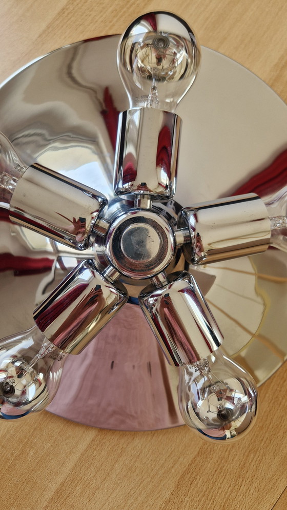 Image 1 of Hustadt Lighting Chrome Ceiling Light - Gaetano Sciolari