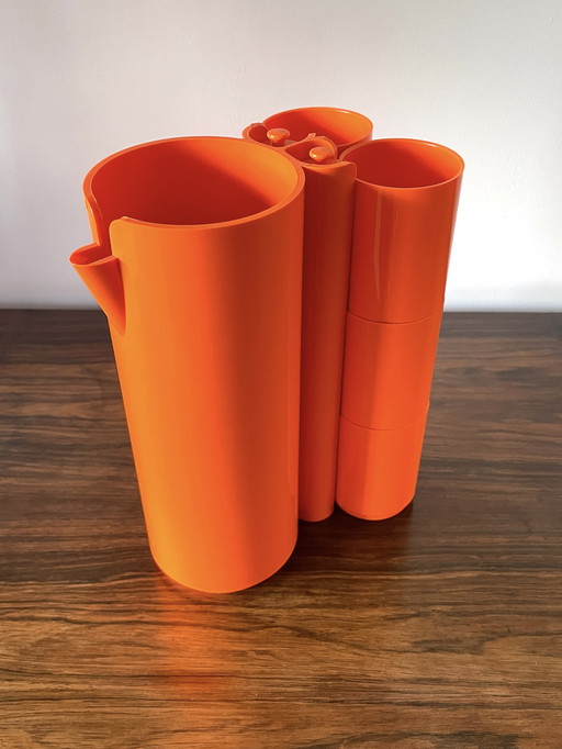 70s Vintage French Juice Service Set 9 of Orangeade by Vitrac