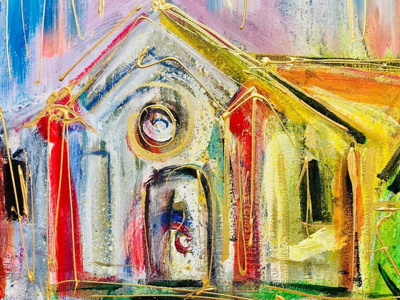 Image 1 of HRASARKOS - Paraguas verde - Lienzo del artista