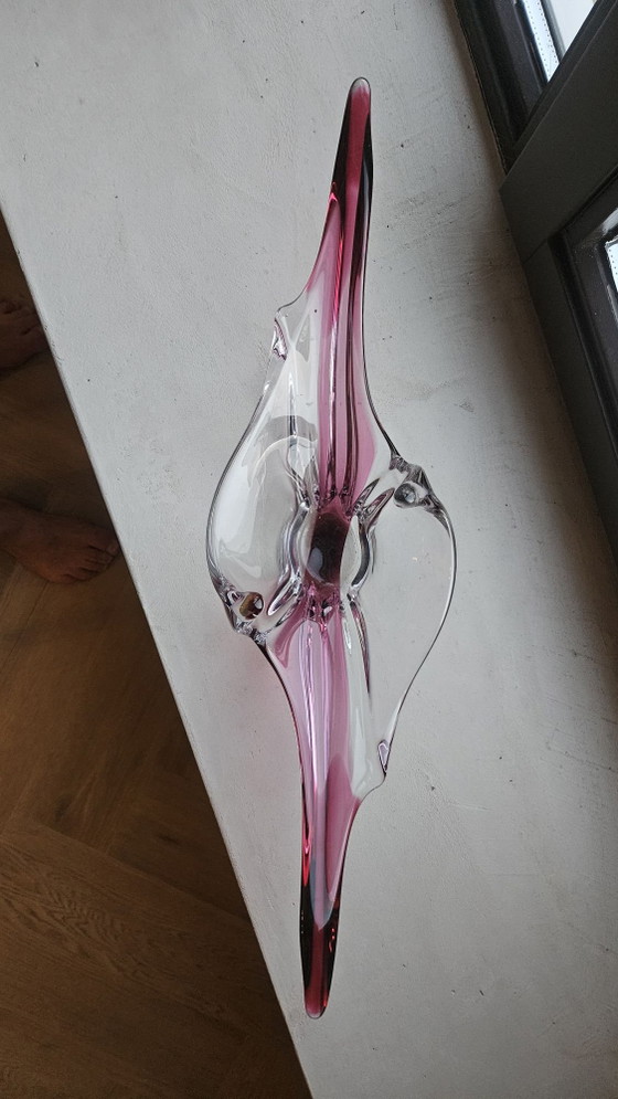 Val Saint Lambert Schale, Schalen, Kristall, Glas, Rosa (Foto 3 von 5)