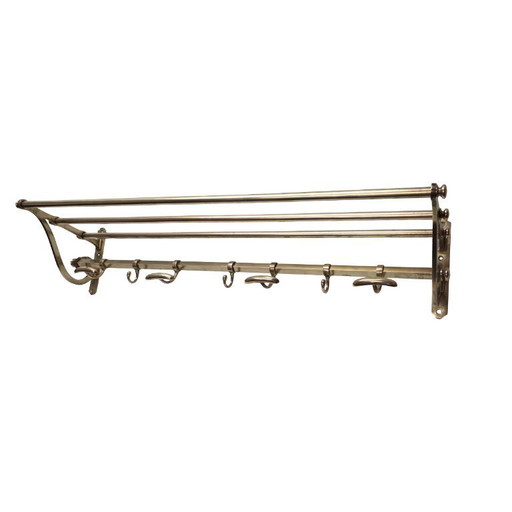 Antique brass train coat rack