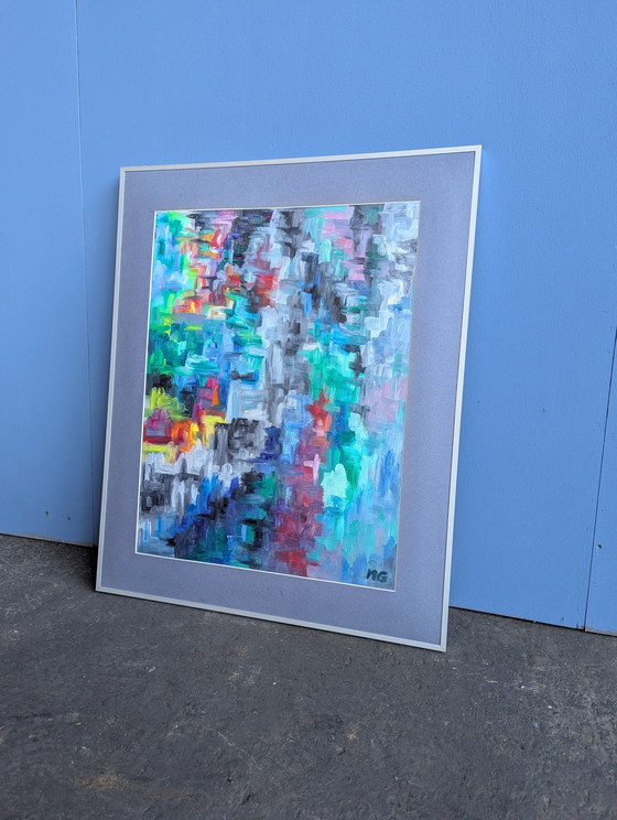 Image 1 of Abstract painting blue