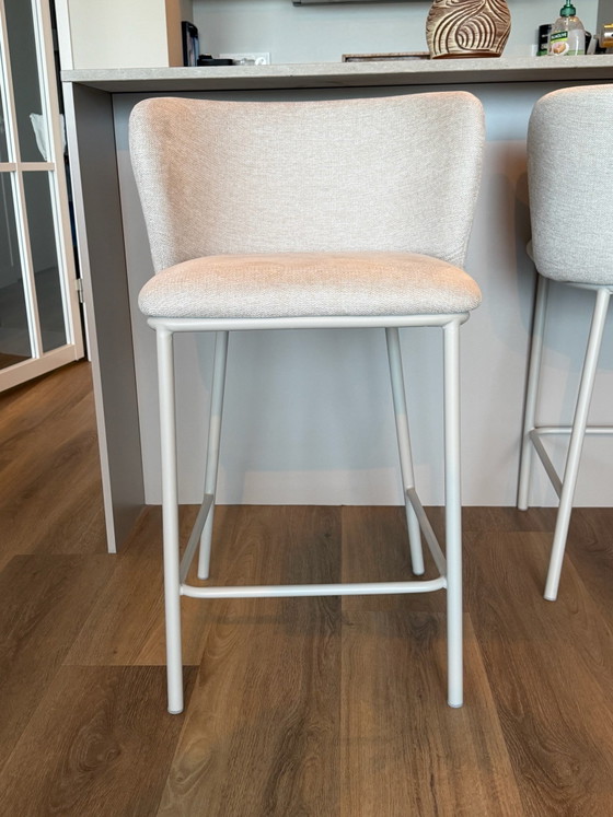 Set of 3 modern barstools/chairs – Kave Home, Textile (photo 3 of 5)