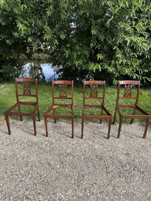 Antieke mahonie en eiken stoelen – deels Reprodux