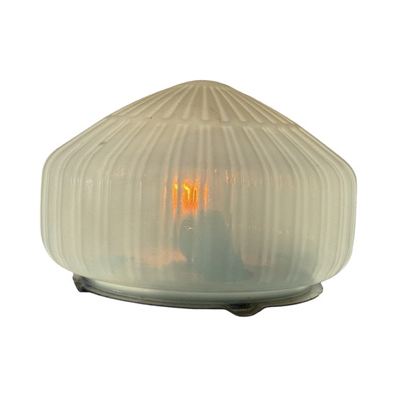 Image 1 of Art deco (Style) - Ceiling or wall mounted lamp with opaline glas and metal mount - ca. 1960, Czechoslovakia - Multiple in stock