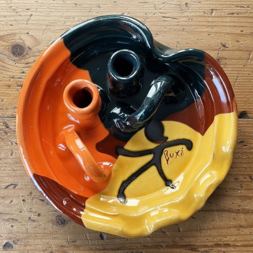 Thomas Buxo Multifunctional Ceramic Candlestick Ashtray Olive Bowl