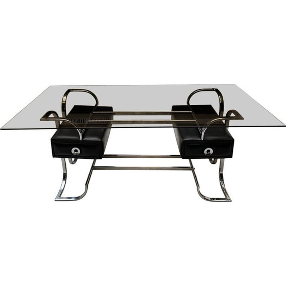 Image 1 of Vintage metal and wood desk, 1975