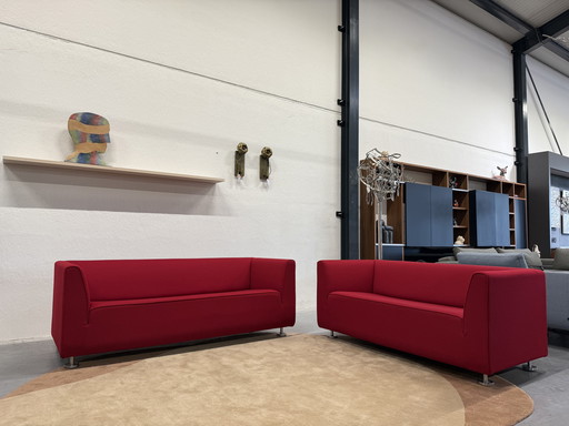 2 Gelderland 4800 Bankstel 2,5 & 2 Zits Bank Kvadrat Vidar Stof Rood