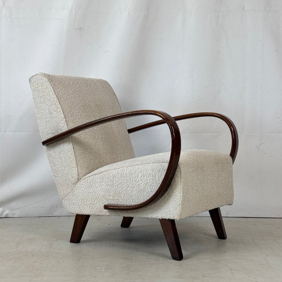 Image 1 of Paar volledig gerestaureerde Jindřich Halabala Type C fauteuils voor UP Závody, jaren 30