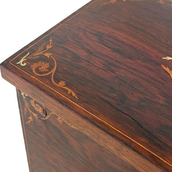 Image 1 of 19ème siècle - Victorien - Papeterie / Bureau - Marqueterie de bois de rose et charnières en laiton