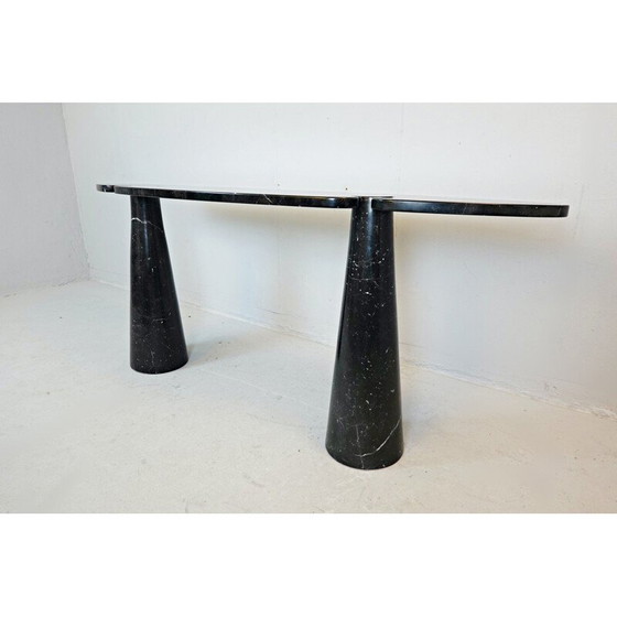 Image 1 of Vintage Angelo Mangiarotti Eros Black Marble Console In Nero Marquina