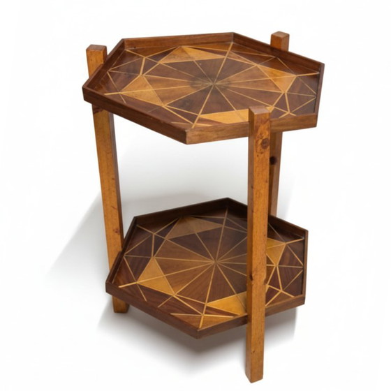 Image 1 of Supporto geometrico in legno impiallacciato, Cecoslovacchia, anni '60-'70