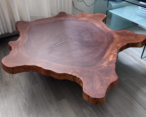 Großer Couchtisch aus massivem Akazienholz, 132 x 118 x 31 cm – salontafels, Wood