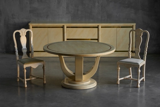 Image 1 of Faux-Marble Lacquered Sideboard by Jean Claude Mahey, France, 1970s