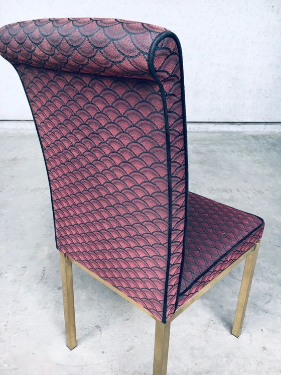Image 1 of Set van 6 eetkamerstoelen in Hollywood Regency-stijl uit de jaren 70, België