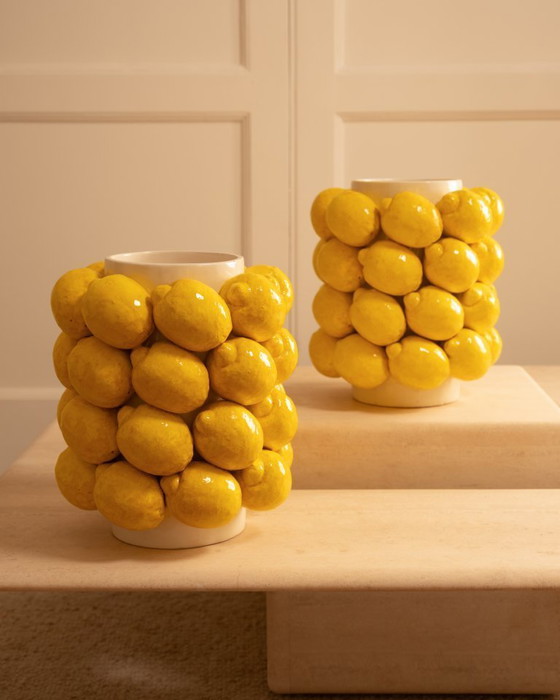 Image 1 of  Large ceramic lemon vase