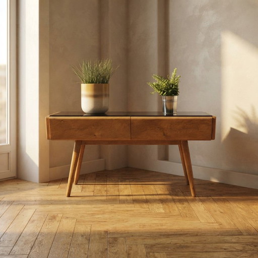 Vintage Mid-Century Sideboard / TV Cabinet, Oak, Czechoslovakia, 34 x 85 x 40 cm – dressoirs, Wood (photo 2 of 9)