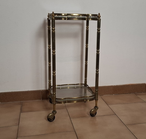 Image 1 of Carrello Bar vintage anni 60s in ottone en vetro