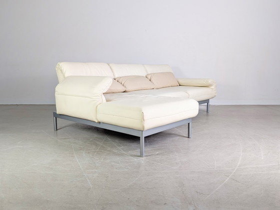 Image 1 of Canapé d'angle Plura original Rolf Benz, cuir beige clair, design crème