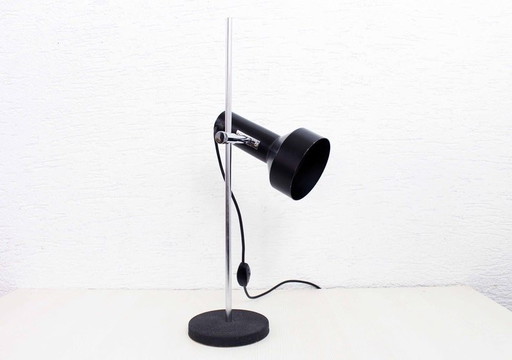 Lampe de bureau en métal noir des années 70