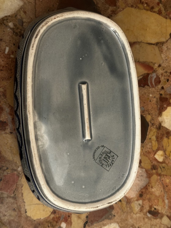 Image 1 of Staffel Steingut Fischterrine oder Heringstopf - Westdeutschland