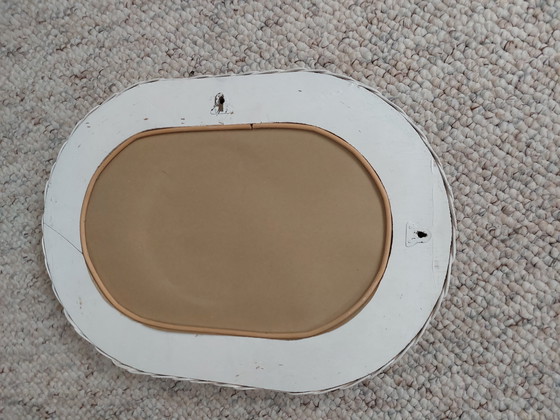 Image 1 of Wit Brocante Spiegel Ovaal