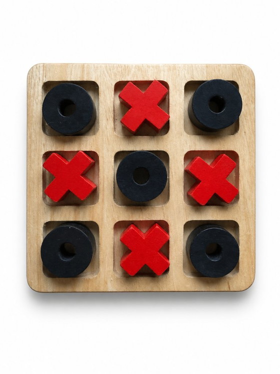Dal Negro Gioco del 9 Tris, gioco da tavolo in legno rosso e nero, Oggetti decorativi, Carta (foto 4 di 5)
