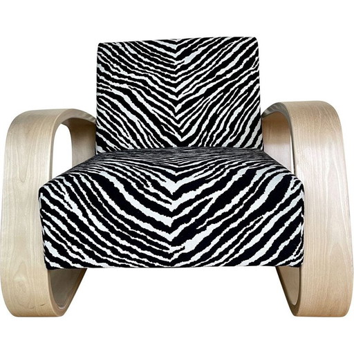 Poltrona Zebra Tank modello 400 di metà secolo di Alvar Aalto per Artek, Finlandia, anni '70