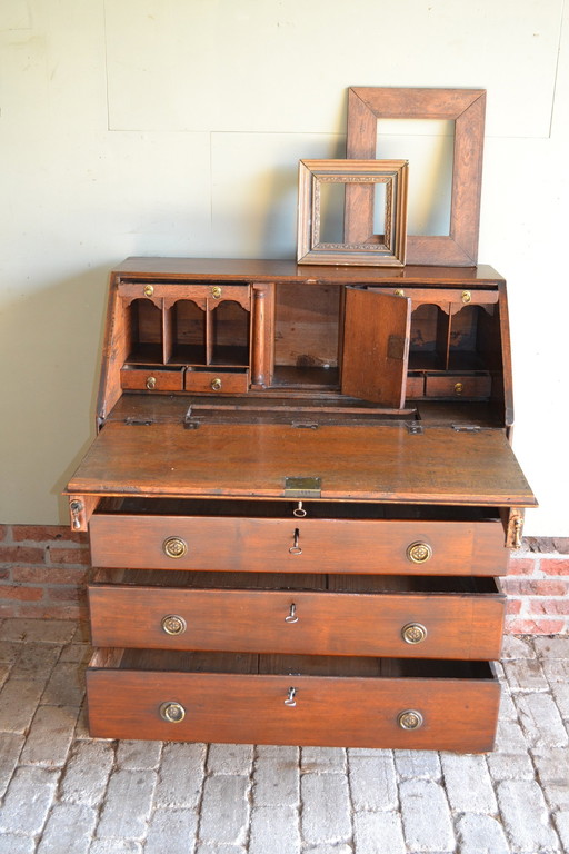 Antieke Engelse Eiken Secretaire, Bureau