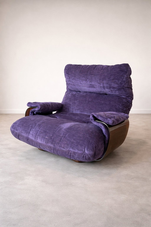 Fauteuil ligne roset Marsala purple velvet