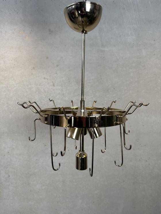 Image 1 of Vintage Murano 'Gefrorene Blätter' Kronleuchter - Zweifarbig