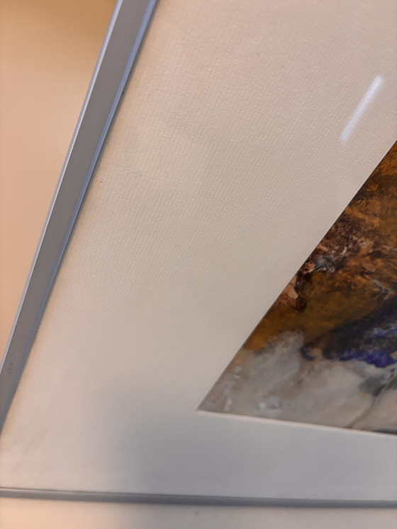 Image 1 of Dipinto decorativo astratto in cornice di alluminio