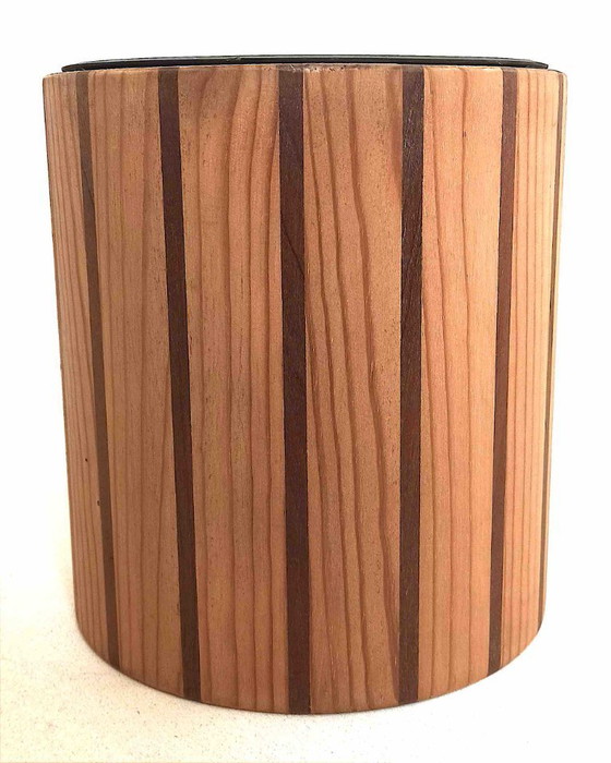 Image 1 of Scandinavische houten ijsemmer of flessenkoeler Hoogte 22,5 cm