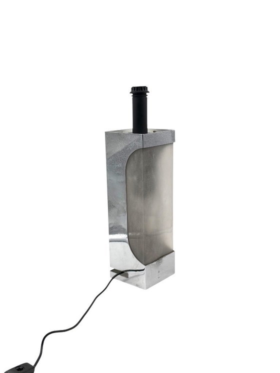 Image 1 of Base per lampada da tavolo Hollywood regency cromata, Luci Milano Italia, anni '70