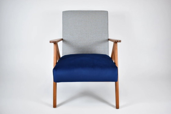 Image 1 of KOMPAS tweekleurige blauwe fauteuil