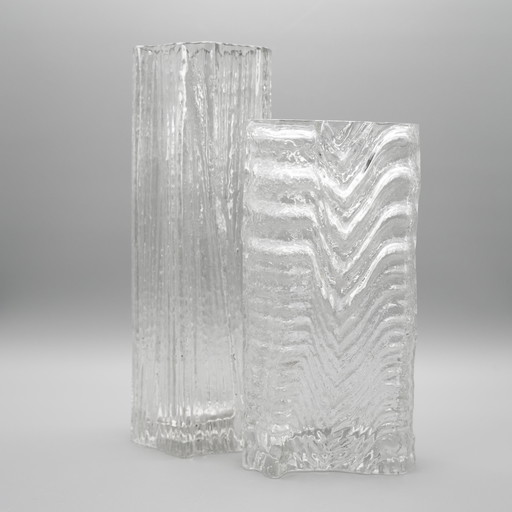 Curated Brutalism: A Rare Duo of Martin Freyer’s 'Glasstruktur' Vases for Rosenthal Studio Line, 1970s