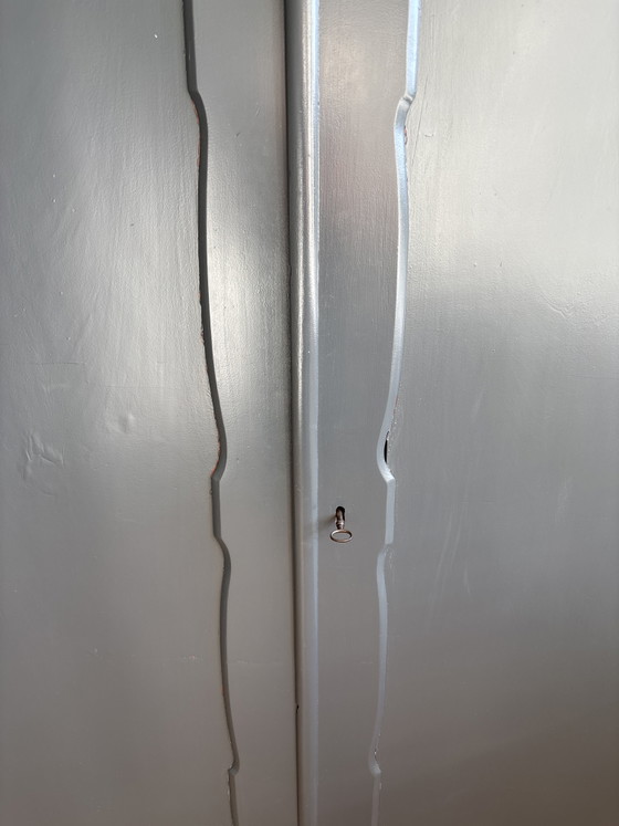 Image 1 of Antique Mahogany girls' wardrobe painted